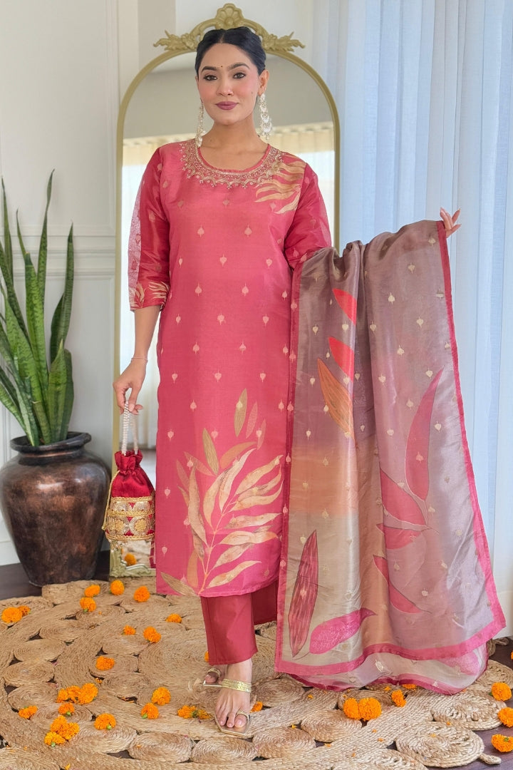 Premium Color Printed Cotton Kurta Set For Women