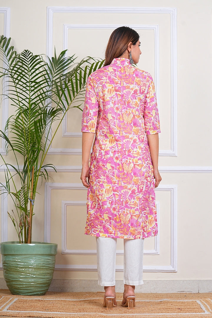 Women's Cotton Printed Straight Kurta For Women