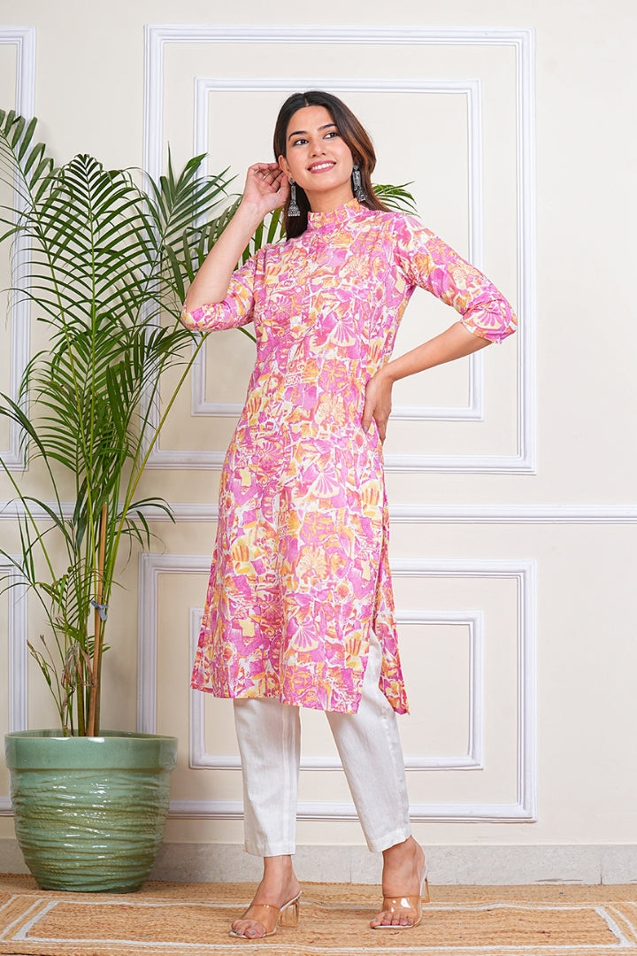 Women's Cotton Printed Straight Kurta For Women