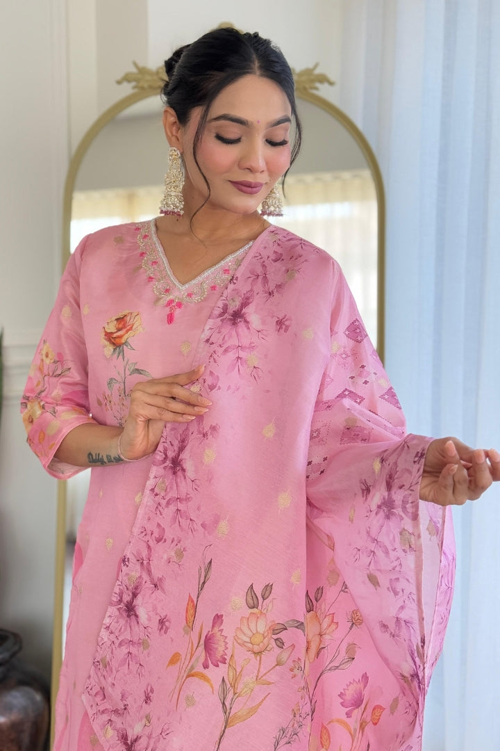 Premium Color Printed Cotton Kurta Set For Women