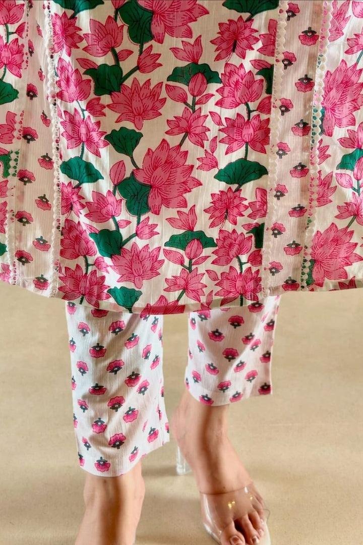 Cotton Printed Straight Kurta Set for Women