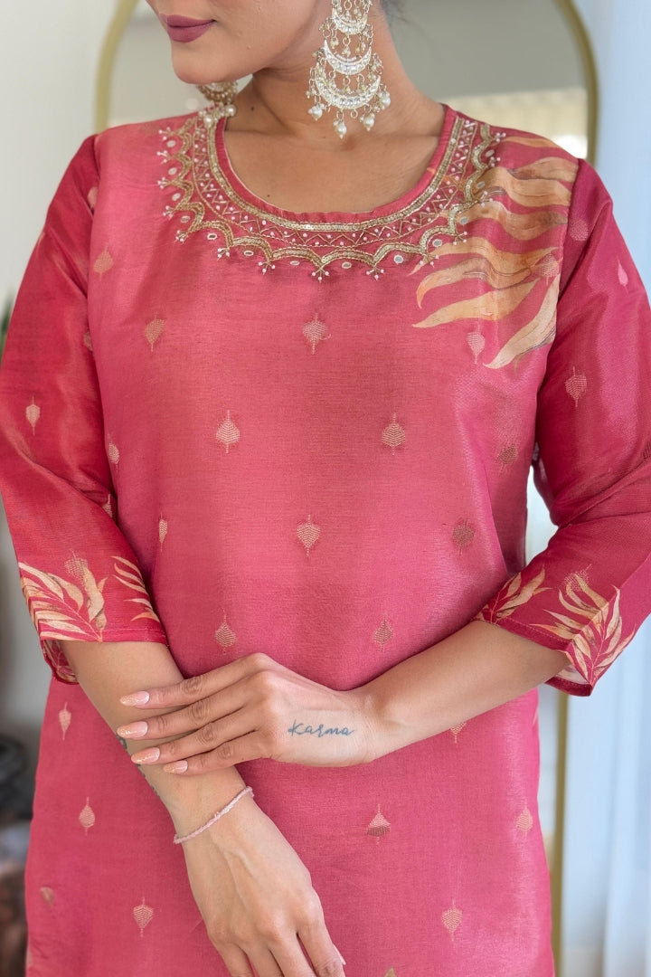 Premium Color Printed Cotton Kurta Set For Women