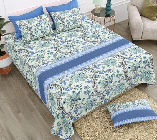 Cotton Bedsheet 72x100 Size Printed Bed Bedsheet King Size Bedsheet with 2 Pillow Covers
