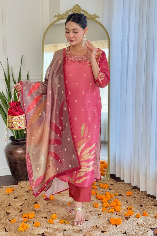 Premium Color Printed Cotton Kurta Set For Women