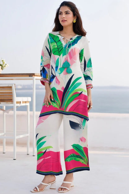 Printed Pattern Cotton Co-Ord Set For Women