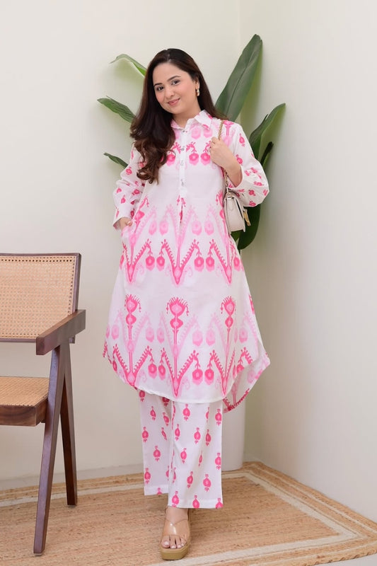 Floral Pattern Printed Cotton Co-Ord Set For Women