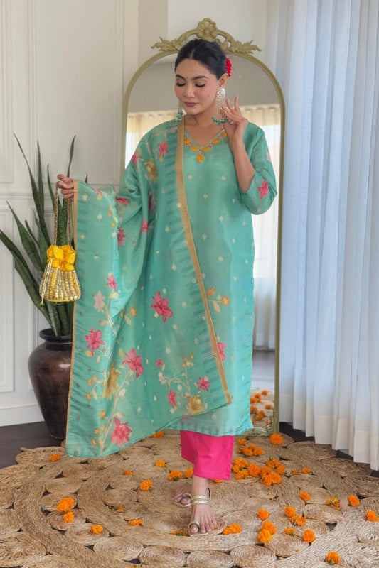 Premium Color Printed Cotton Kurta Set For Women