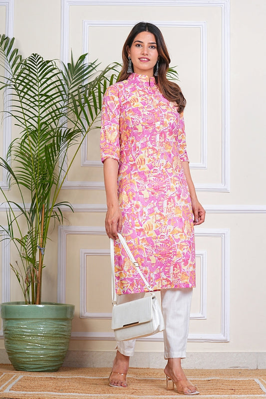 Women's Cotton Printed Straight Kurta For Women