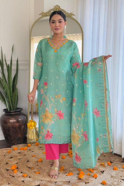 Premium Color Printed Cotton Kurta Set For Women