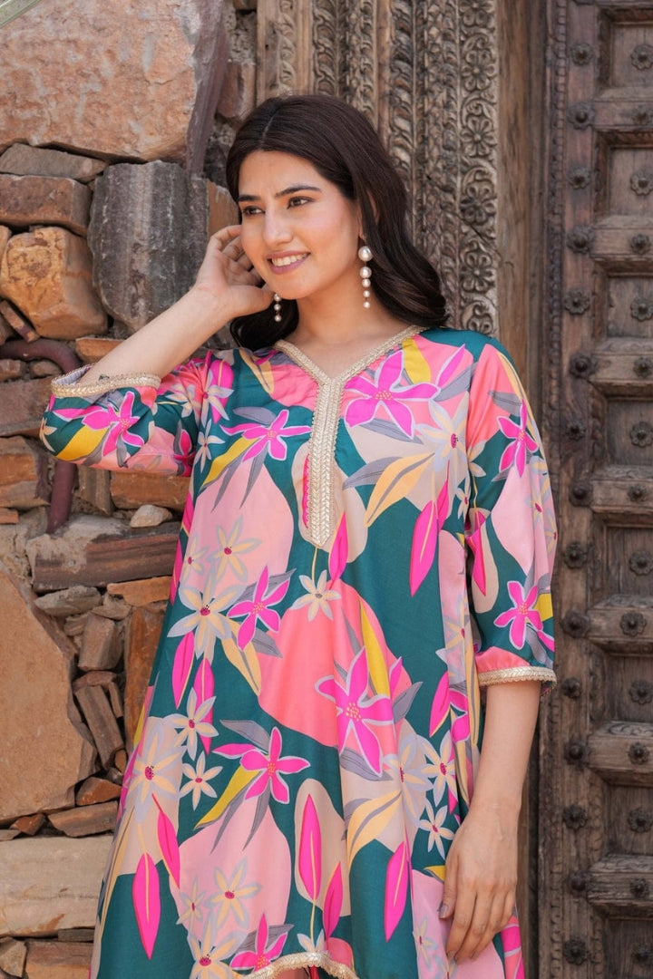 Floral Pattern Cotton Co-Ord Set For Women