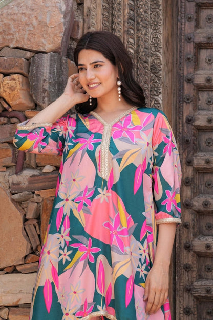 Floral Pattern Cotton Co-Ord Set For Women