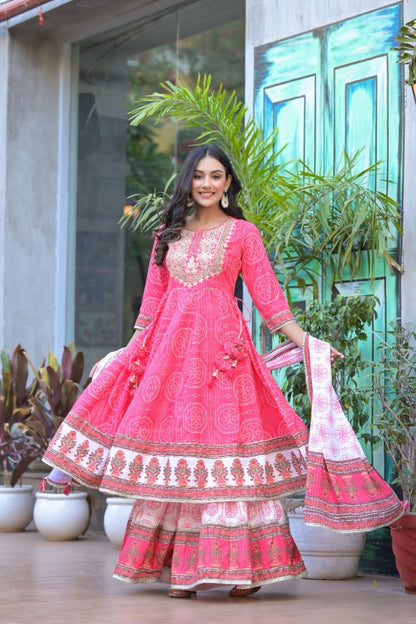 Cotton Embroidered Straight Kurta Set for Women