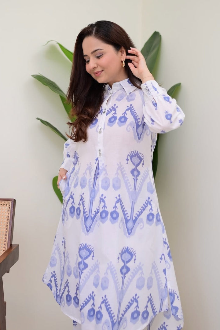 Floral Pattern Printed Cotton Co-Ord Set For Women