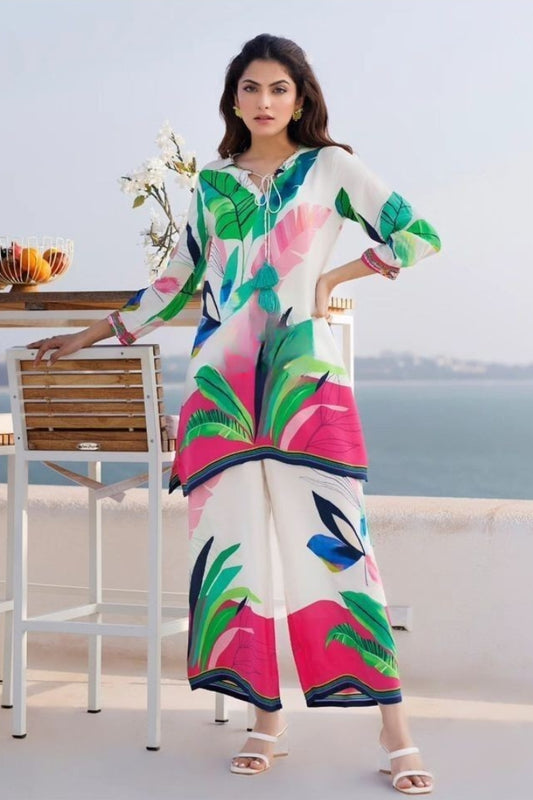 Printed Pattern Cotton Co-Ord Set For Women