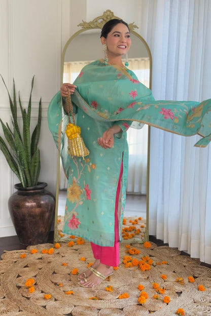 Premium Color Printed Cotton Kurta Set For Women