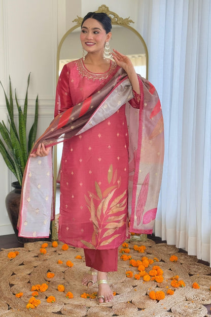Premium Color Printed Cotton Kurta Set For Women