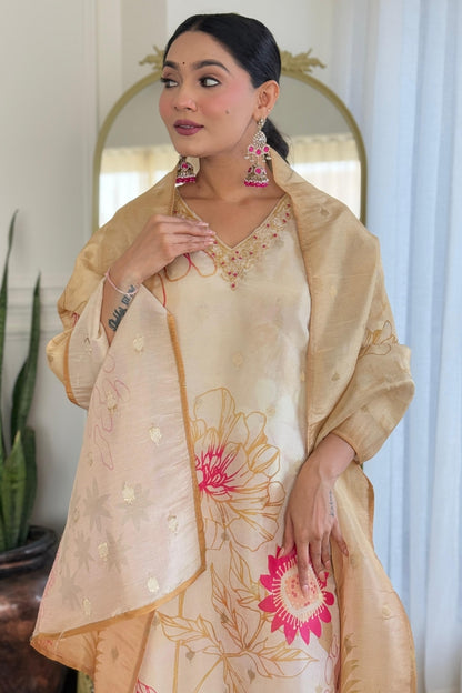 Premium Color Printed Cotton Kurta Set For Women