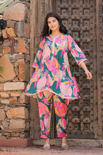 Floral Pattern Cotton Co-Ord Set For Women