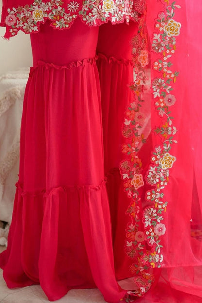 Cotton Embroidered Flower Print Straight Kurta Set for Women