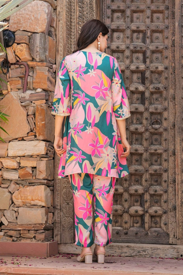 Floral Pattern Cotton Co-Ord Set For Women