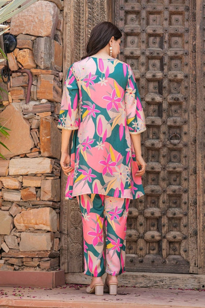 Floral Pattern Cotton Co-Ord Set For Women