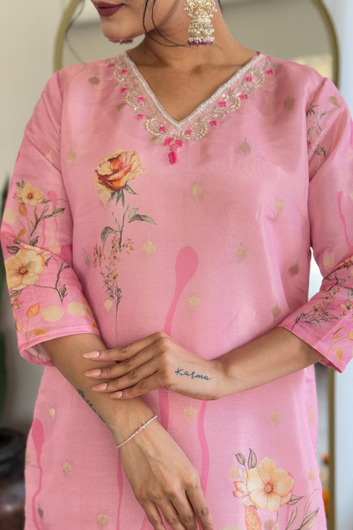 Premium Color Printed Cotton Kurta Set For Women