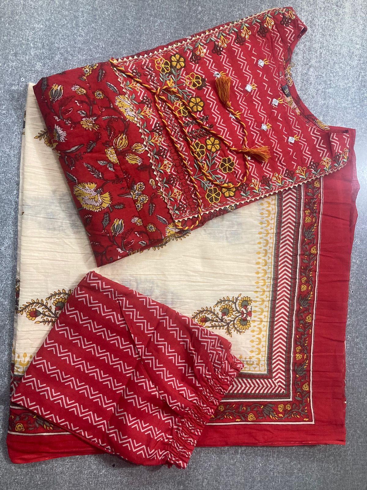 Cotton Printed Straight Kurta Set for Women