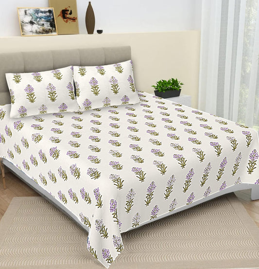 Cotton Bedsheet 108x108 Size Printed Double Bed Bedsheet King Size Bedsheet with 2 Pillow Covers