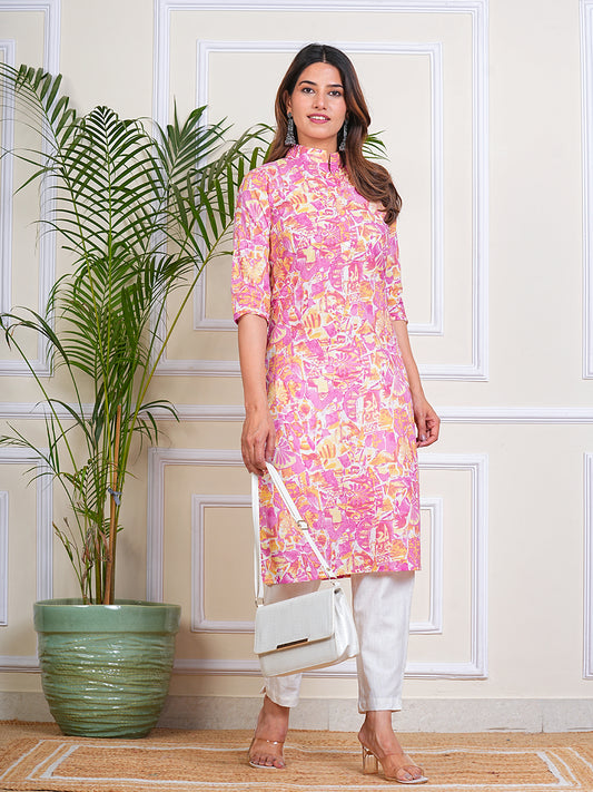 Cotton Printed Collar Kurti