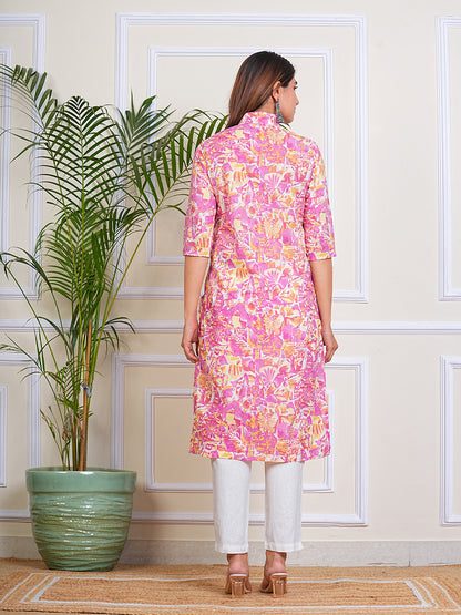 Cotton Printed Collar Kurti