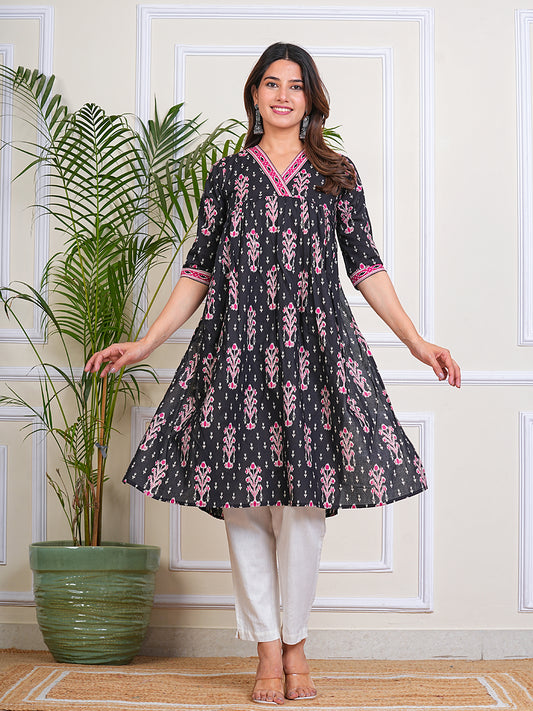 Women's Cotton Printed Straight Kurta for Woman