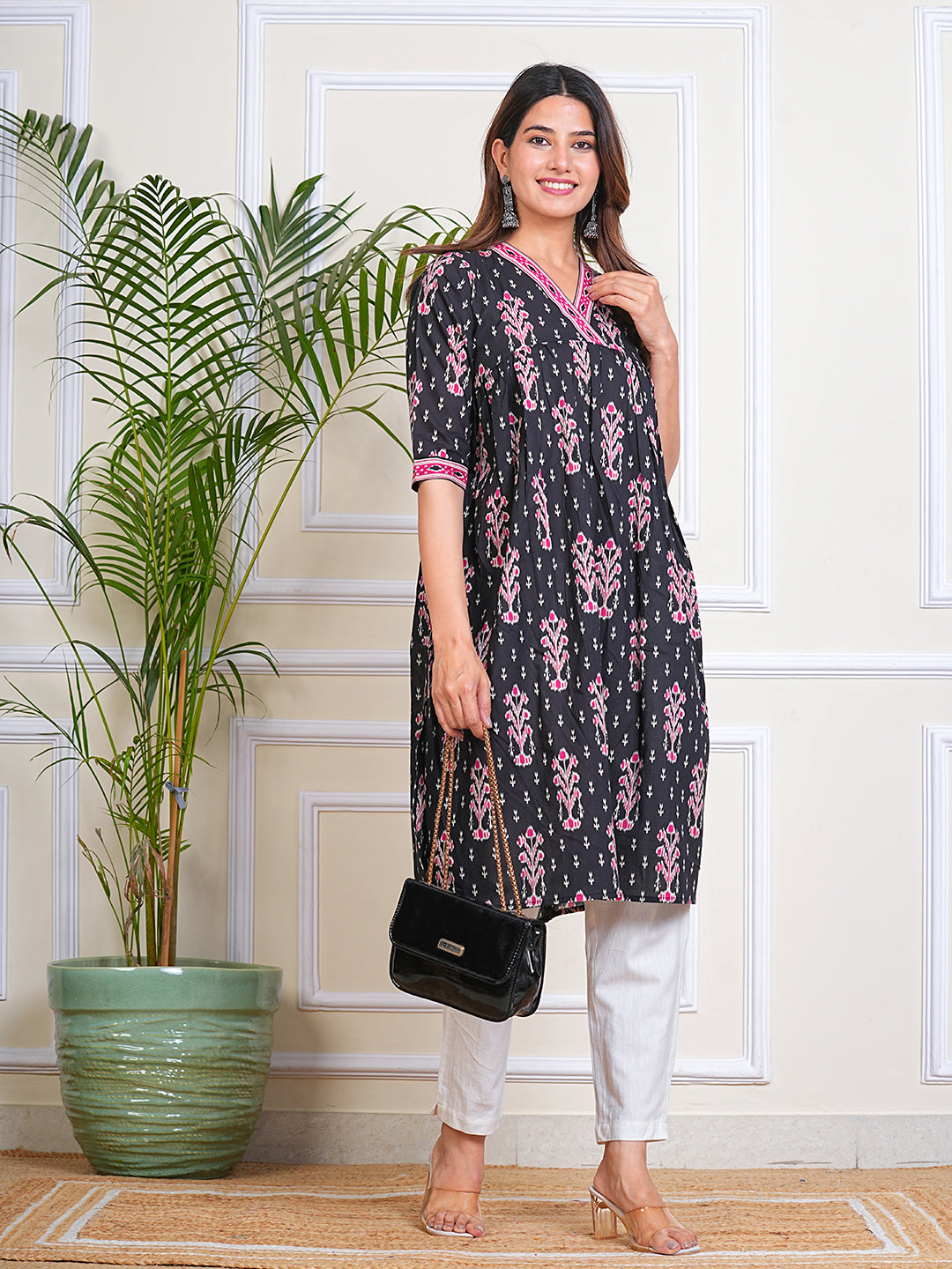 Women's Cotton Printed Straight Kurta for Woman