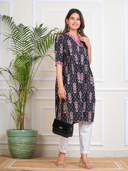 Women's Cotton Printed Straight Kurta for Woman