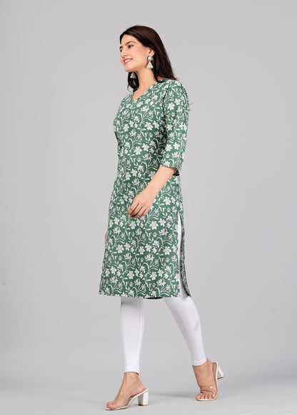 Women's Cotton Printed Straight Kurta for Woman