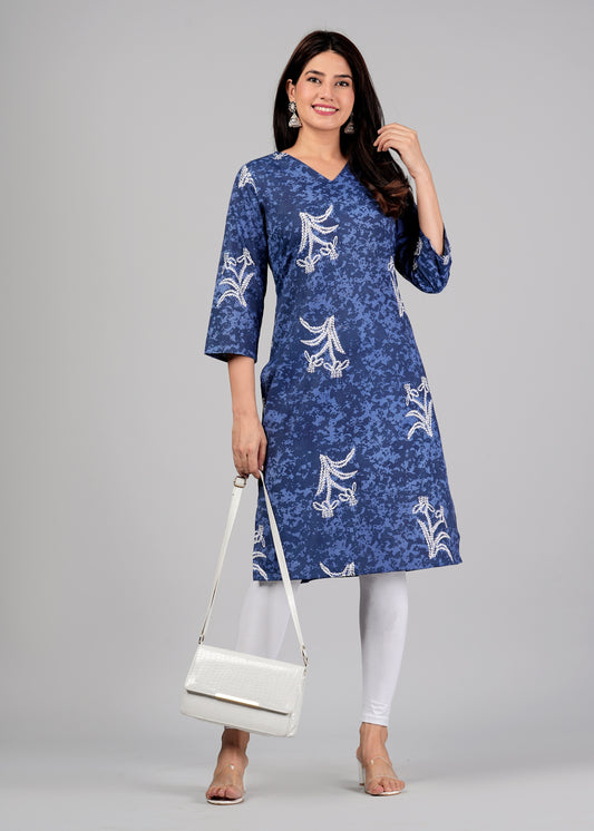 Women's Cotton Printed Straight Kurta for Woman