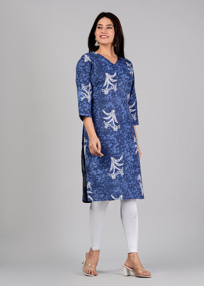 Women's Cotton Printed Straight Kurta for Woman