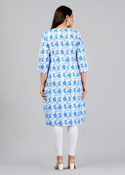 Women's Cotton Straight Printed Kurta For Woman